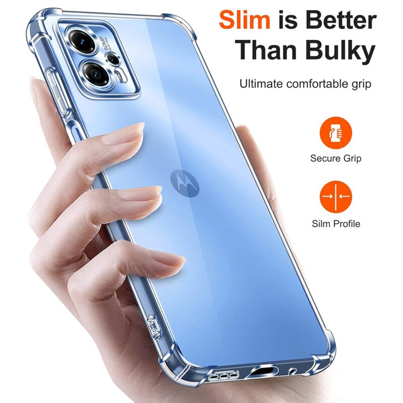 BestCase® Husa Pentru Motorola Moto E15, Anti Shock 1.5MM, Protectie camera si ecran, Transparent