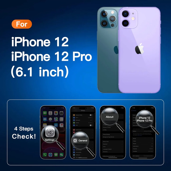 Калъф за iPhone 12 и iPhone 12 Pro с 3 мм повдигнати ръбове, прозрачен, против пожълтяване, удароустойчив, твърд гръб и мек силиконов защитен калъф
