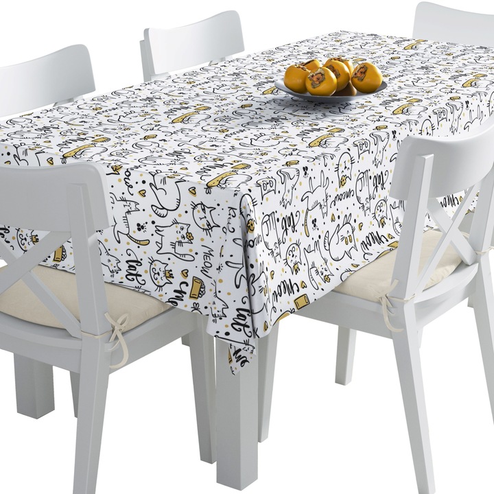 Abrosz, Házi macska, Poliészter, Téglalap, Méret: 140 cm x 350 cm, TDX449/350
