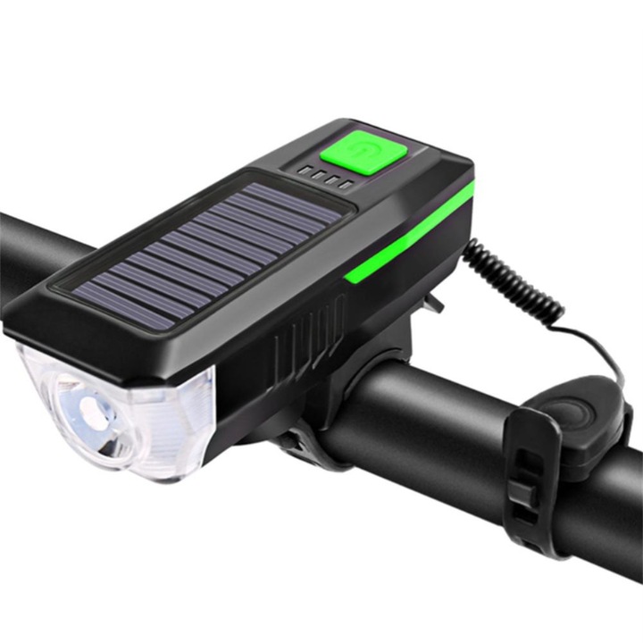 Led kerékpár/robogó zseblámpa napelemmel, LY17