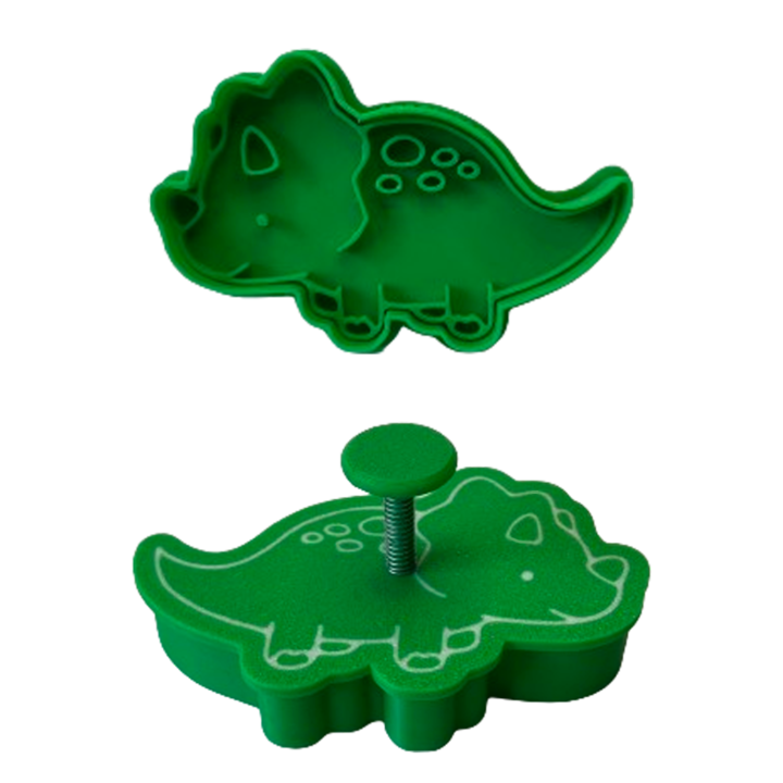 CookieStamp - Dinozaur Triceratops, 55x90x16 mm - Cookie Cutter Decorativ pentru Aluat, Stampila pentru Biscuiti Unicat - Ideal pentru copii