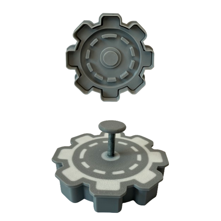 CookieStamp - Roata Zimtata 2, 80x80x16 mm - Cookie Cutter Decorativ pentru Aluat, Stampila pentru Biscuiti Unicat - Ideal pentru copii