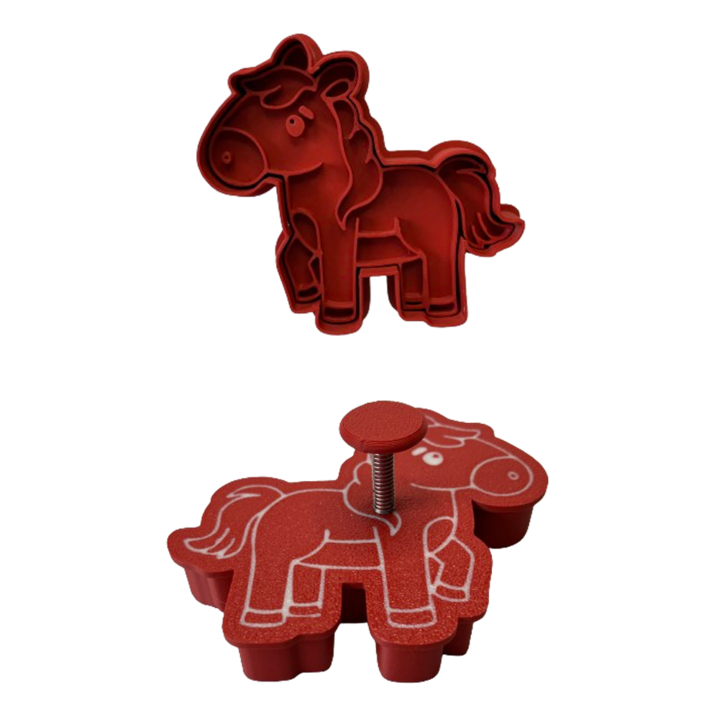 CookieStamp - Cal, 84x90x16 mm - Cookie Cutter Decorativ pentru Aluat, Stampila pentru Biscuiti Unicat - Ideal pentru copii