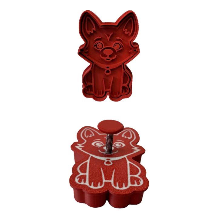 CookieStamp - Caine, 87x60x16 mm - Cookie Cutter Decorativ pentru Aluat, Stampila pentru Biscuiti Unicat - Ideal pentru copii