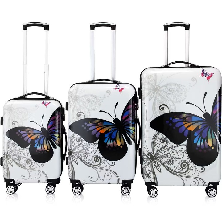 Set Trolere Monzana, Policarbonat, Exopack, multicolor, 3 piese, 56 x 37 x 23 cm, 68 x 43 x 27 cm, 75 x 49 x 29 cm
