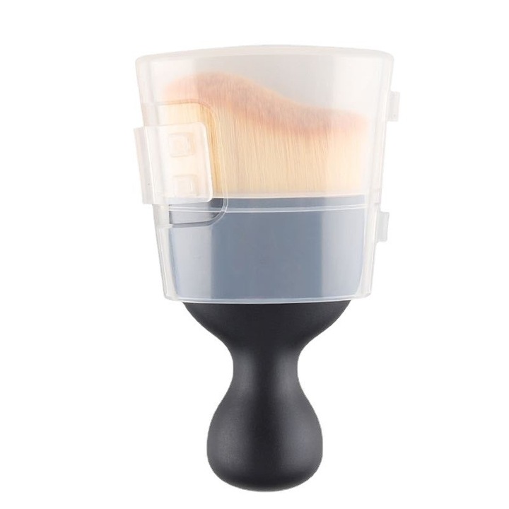 Четка Flippy, за грим или премахване на прах от колата, синтетичен косъм, със защитно покритие, черна