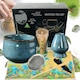 Set pentru Ceai Matcha, EXCITAT®, 7 bucati, Bol pentru Matcha, Suport pentru tel, Lingurita din Bambus, Stand pentru lingurita, Panza de Ceai Din Bumbac, Suport pentru tel Cerami, Sita, decoratiune pentru bucatarie, cadou pentru iubitorii de ceai