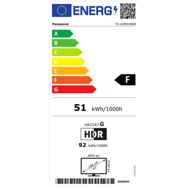 Televizor LED argintiu Panasonic TX43MXX689 (43 inch (108 cm), 4K UHD, HDR, control vocal (Alexa, Google Assistant), Dolby Atmos)