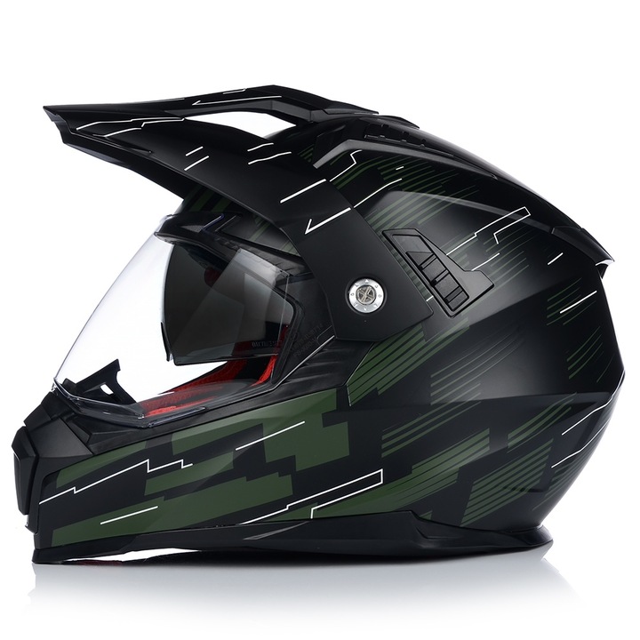 Мотоциклетна каска Vito Molino, Мотокрос, Черен/Зелен, UV защита, ECE 22.06, XL 61-62 см