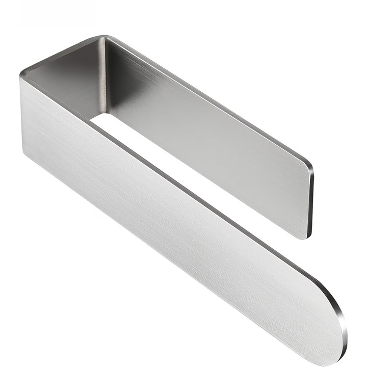 Elindor поставка за кърпи за баня, кухня, висококачествена неръждаема стомана и устойчивост SUS 305, монтаж върху основата на двойнозалепваща лента, сребриста