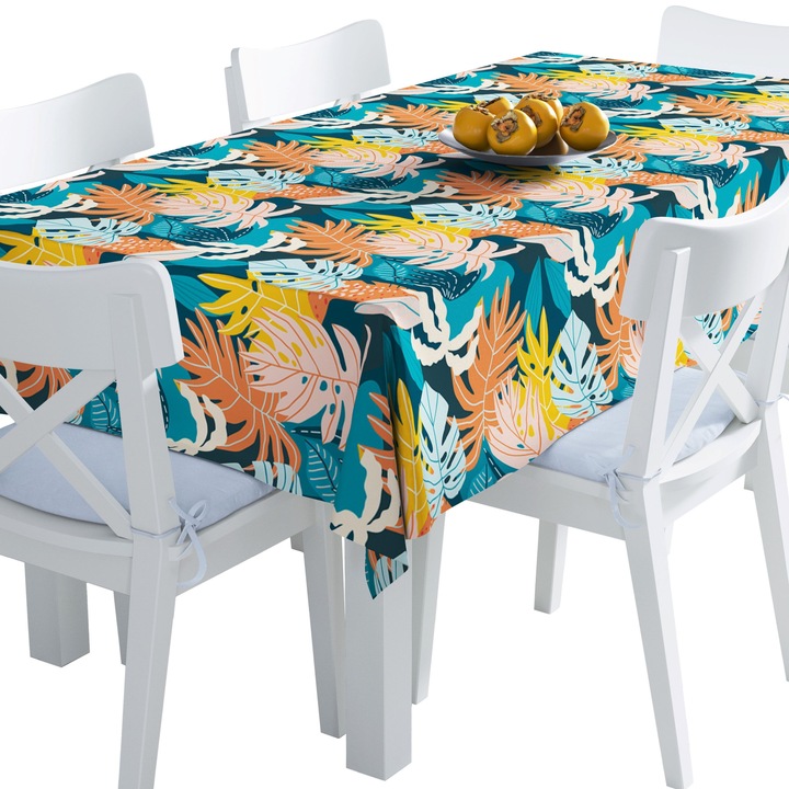 Abrosz, színes pálmalevelek 1, Poliészter, Téglalap, Méret: 140cm x 200cm, TDX269/200