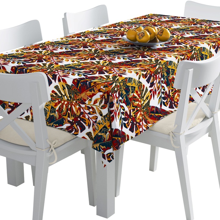 Abrosz, Levelek őszi színekben, Poliészter, Téglalap, Méret: 140 cm x 250 cm, TDX326/250
