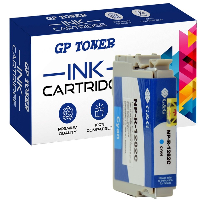 Tintapatron, kompatibilis: Epson T1282 Epson Stylus Office BX 305 F BX 305 FW BX 305 FW, GP TONER, cián