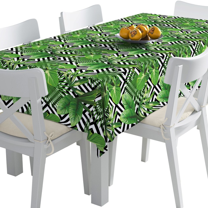 Abrosz, Dzsungel levelek, Poliészter, Téglalap, Méret: 140 cm x 110 cm, TDX415/110