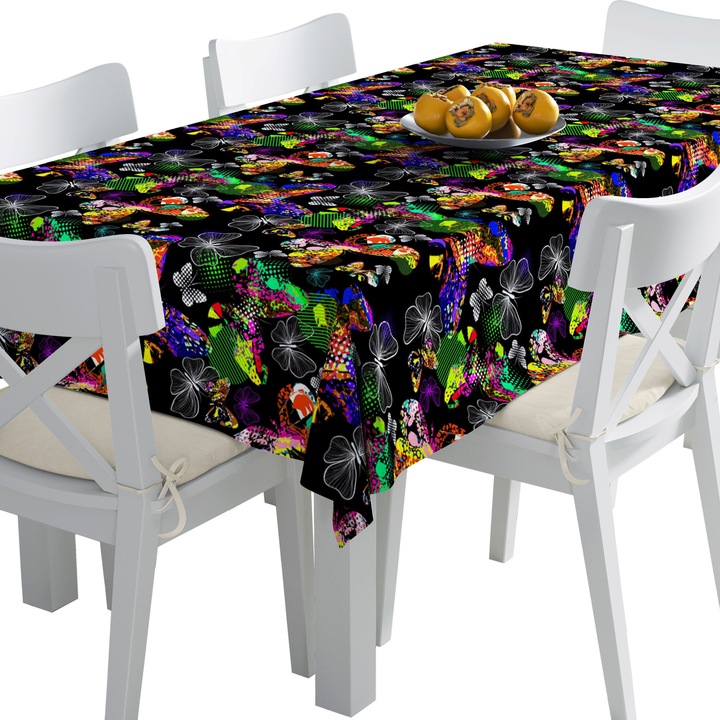 Abrosz, Pillangók feketén 4, Poliészter, Téglalap, Méret: 140 cm x 450 cm, TDX433/450