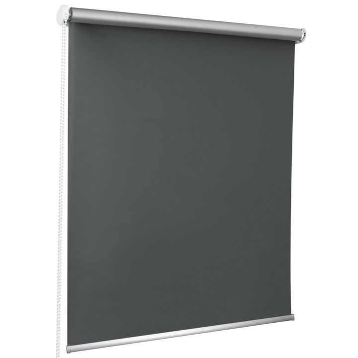 Текстилна ролетна щора, затъмняваща, термоизолация, тип MAXI TERMO, P+R, 90x190 cm, сива