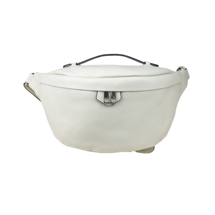 Дамска чанта Moranti, естествена кожа, бежов, ежедневен стил