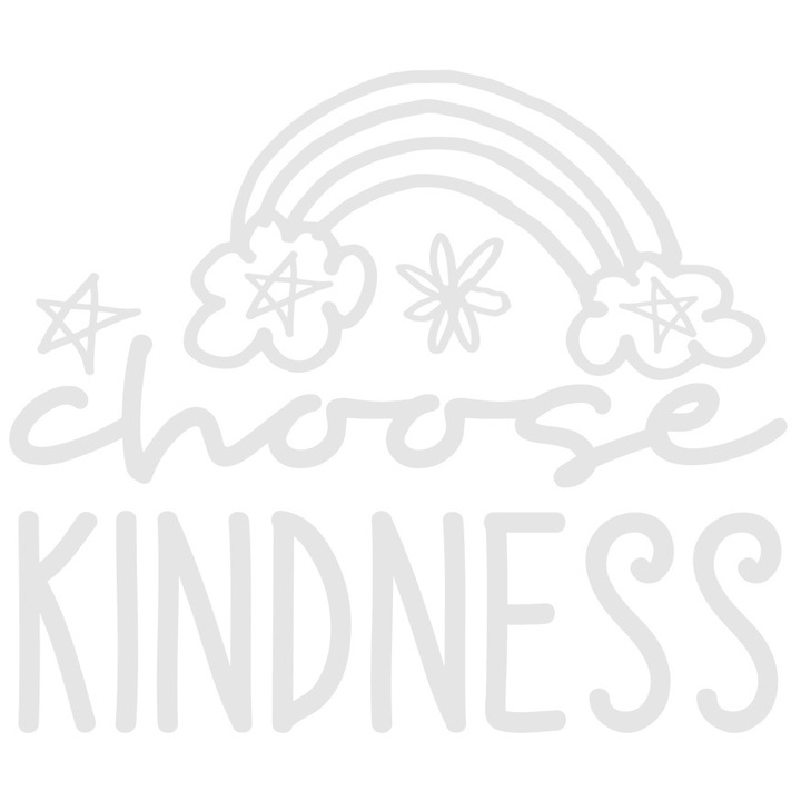 Sticker Exterior cu stelute si mesajul in limba engleza "Choose kindness" - alege bunatatea, Vinyl Alb, 20 cm