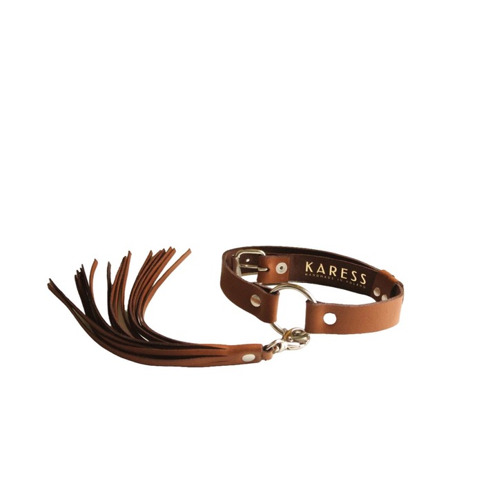 Guler din piele maro Karess Estera