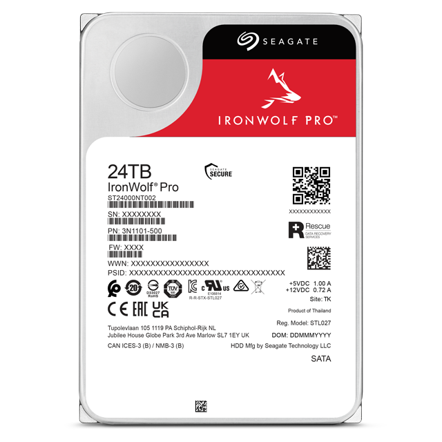 SEAGATE HDD SATA接続IronWolf Pro3.5インチ24TB HDD Seagate IronWolf Pro 24TB, Enterpirse NAS, 7200rpm, 512 MB