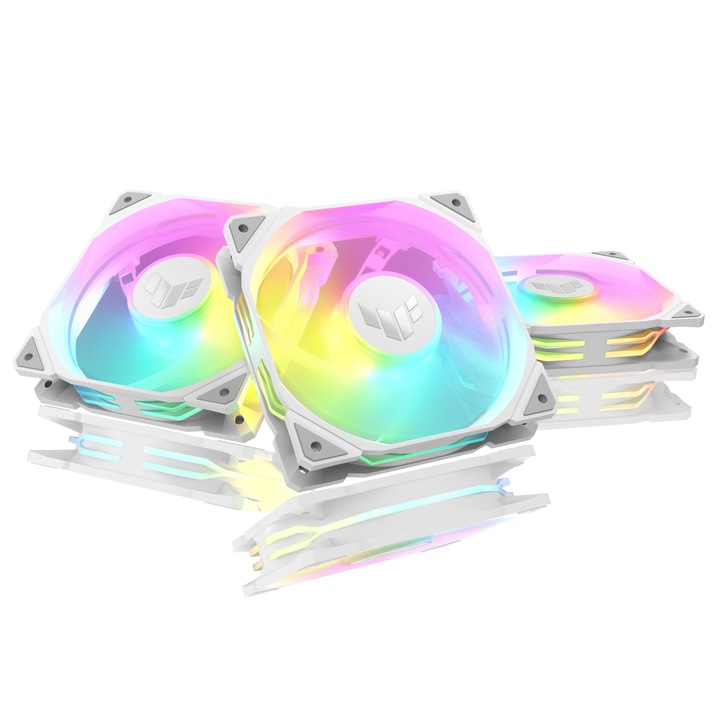 Комплект вентилатори, ASUS TUF GAMING TR120 ARGB Reverse, 3 в 1, WHITE EDITION
