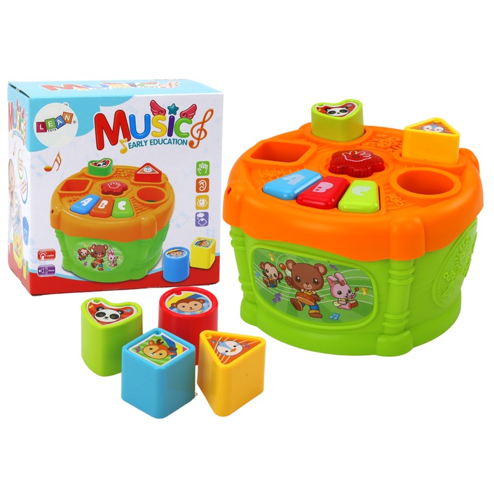 Interaktív játék LEAN TOYS, oktató, sokszínű, 15,5x15,5x10,5 cm