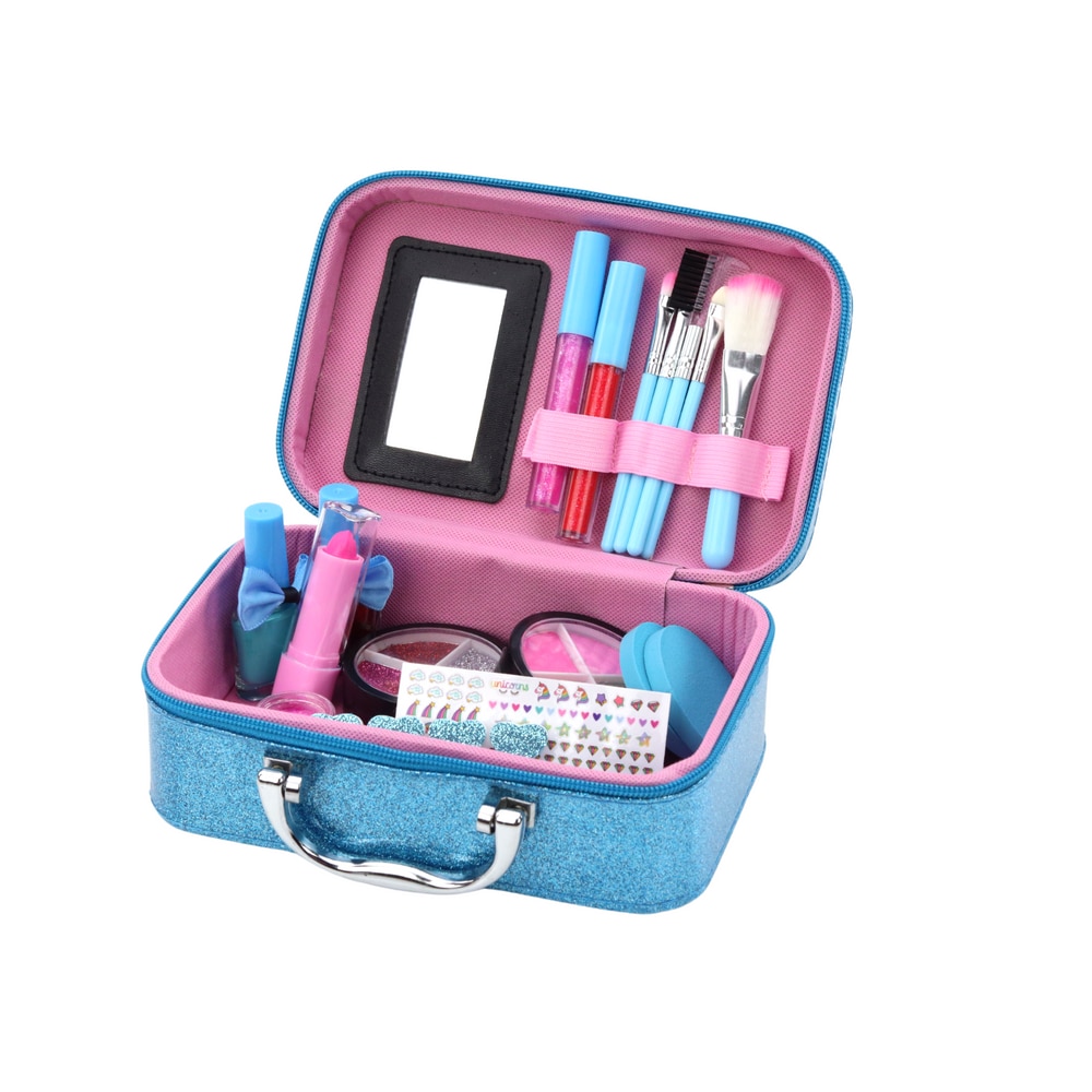 Set machiaj copii, LEAN TOYS, albastru, 20x15x7,5cm - eMAG.ro