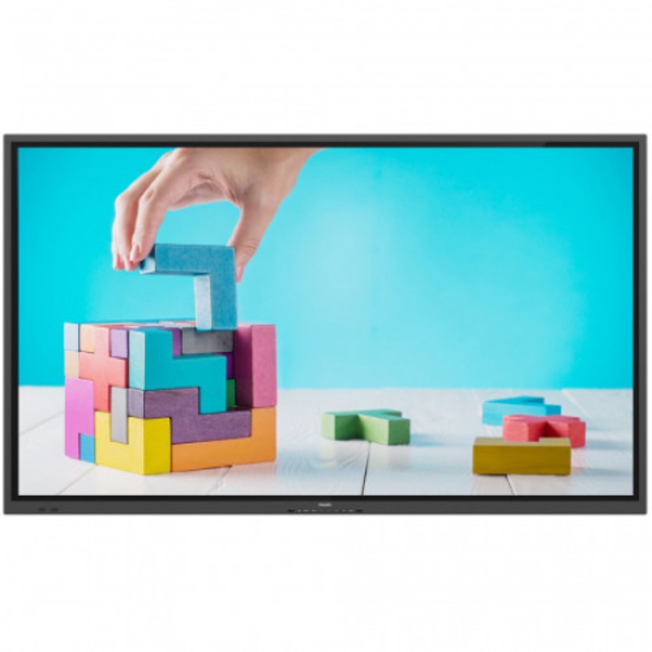 LCD kijelző, Philips 75BDL3052E, 4K Ultra HD, érintőképernyő, fekete, 350 cd/mA², 3840 x 2160 képpont