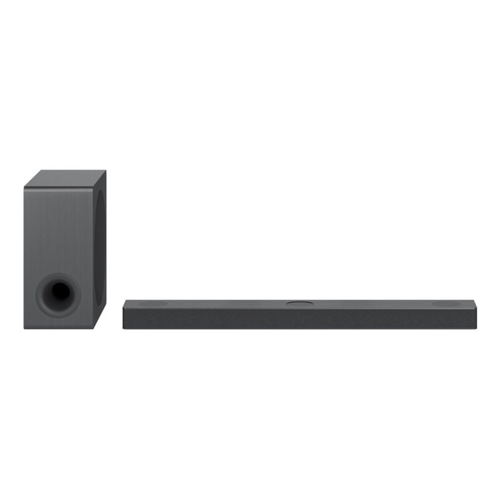Soundbar LG DS80QY, 3.1.3 csatorna, 480W, vezeték nélküli mélynyomó, Dolby Atmos, HDR, 100x13.5x6.3 cm, ezüst