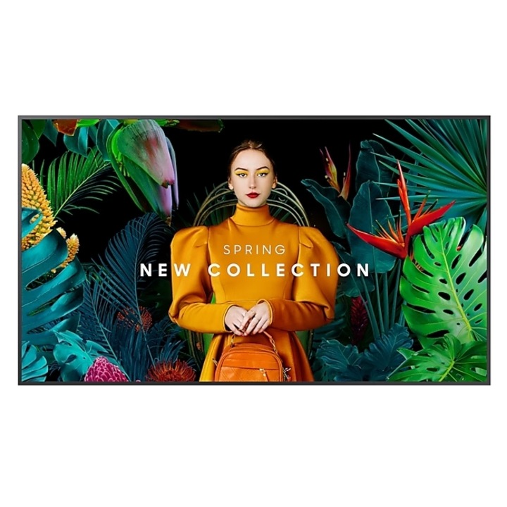 Professzionális képernyő VA LED Samsung 55" LH55QHCEBGCXEN, UHD 3840 x 2160, HDMI, DisplayPort, WiFi, Bluetooth Fekete