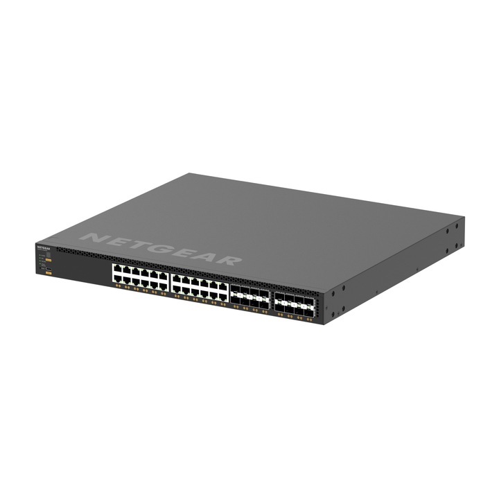 Switch, NetGear, L3 Managed, 10G Ethernet, PoE, Rackbe szerelhető 1U, Fekete
