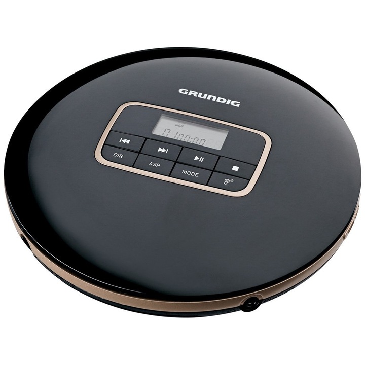 CD player personal Grundig GCP1010, LCD, negru, 120x120x25mm