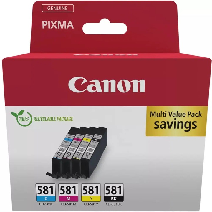 Set 4 cartuse cerneala, Canon, Compatibil cu Canon 2103C007, Multicolor