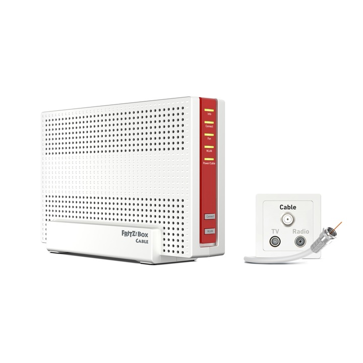 Route FRITZ!Box 6690, kétsávos, Wi-Fi 5, 10 Gigabit Ethernet, fehér, 120x120x25mm