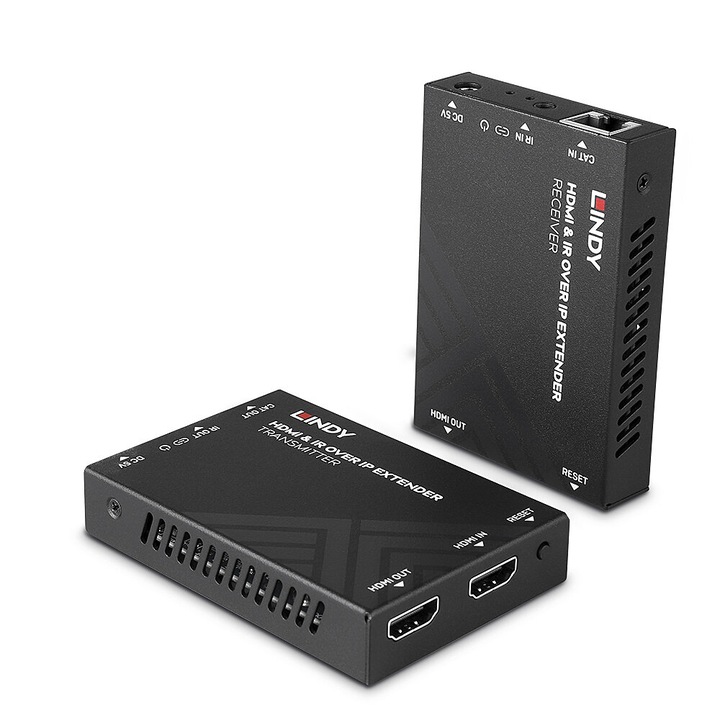 Lindy AV Extender, adó és vevő, 1920x1080 felbontás, Cat5e/Cat6 kábel, 88x61,2x16,5 mm