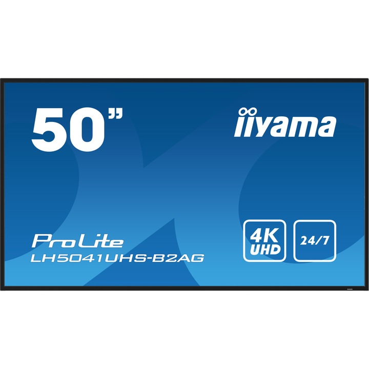Digitális monitor, IIYAMA, 4K Ultra HD, 127 cm, fekete, 24/7