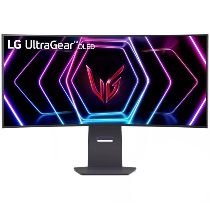 LG UltraGear 45GS95QE-B OLED Játékmonitor, 39", 3440 x 1440, DCI-P3 98.5%, 240Hz, DisplayHDR True Black 400, NVIDIA G-Sync™ kompatibilis, AMD FreeSync™ Premium Pro, Unity Hexagon Lighting