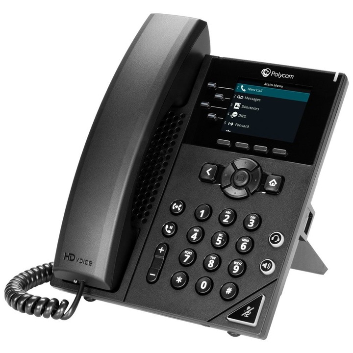 Telefon IP Poly 250, 4 linii, ecran LCD 2.8", negru, 120x120x25mm