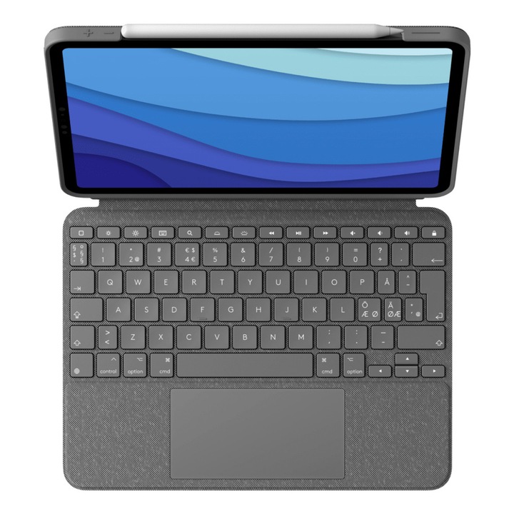 Billentyűzet, Logitech, Combo Touch, Kompatibilis iPad Pro 11 hüvelykes, szürke