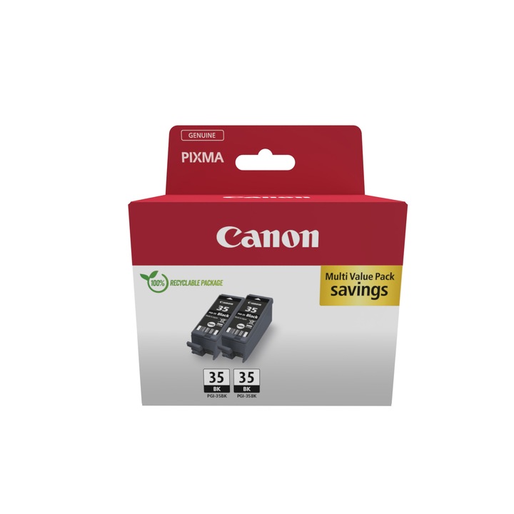 Set 2 cartuse de cerneala, Canon, Twin pack, Compatibil cu Canon, 382 pagini, Negru