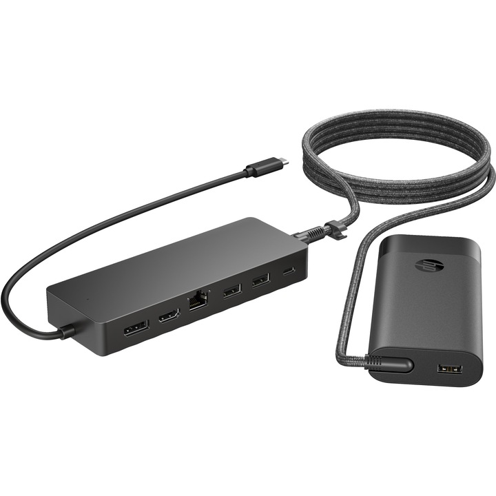 Hub HP USB-C si incarcator laptop