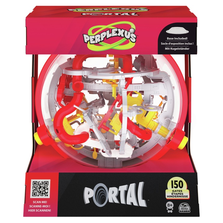 3D пъзел топка Perplexus Portal, Spin Master, 150 препятствия, многоцветна, 120x120x25 мм