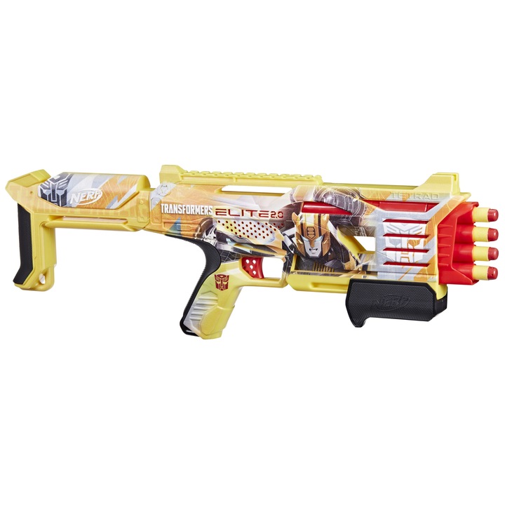 Играчка бластер, Hasbro, Nerf Elite 2.0 Transformers Bumblebee, многоцветна, 120x120x25mm