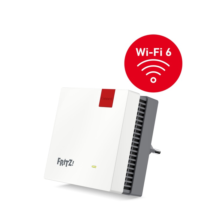 Repetor, Wi-Fi, AVM FRITZ!Repeater 1200 AX, 2400 Mbit/s, Gigabit Ethernet, 120x120x25mm
