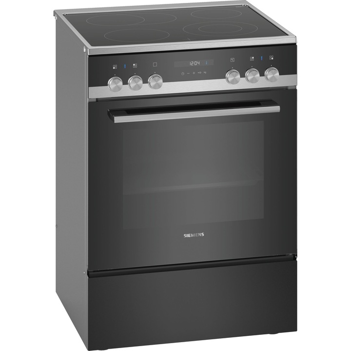 Aragaz independent Siemens iQ500 HK9S5A240, ceramic, 4 zone de gatit, negru, 66L, clasa A, 120x120x25mm