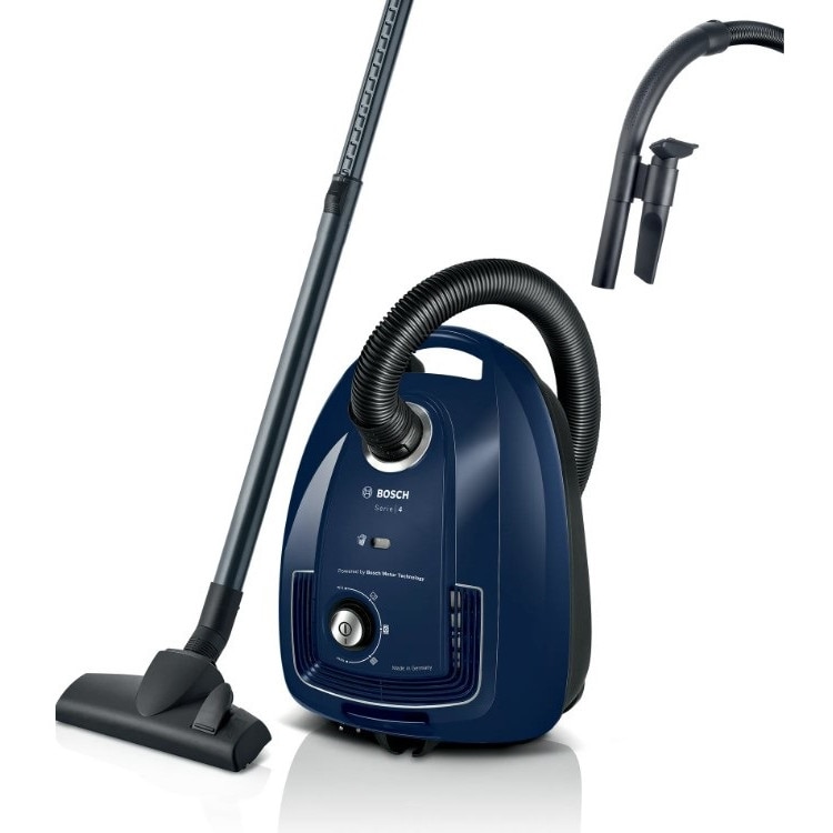 Aspirator cu sac, Bosch, Serie 4 BGD38BU2, Filtrare PureAir, 4L, Albastru