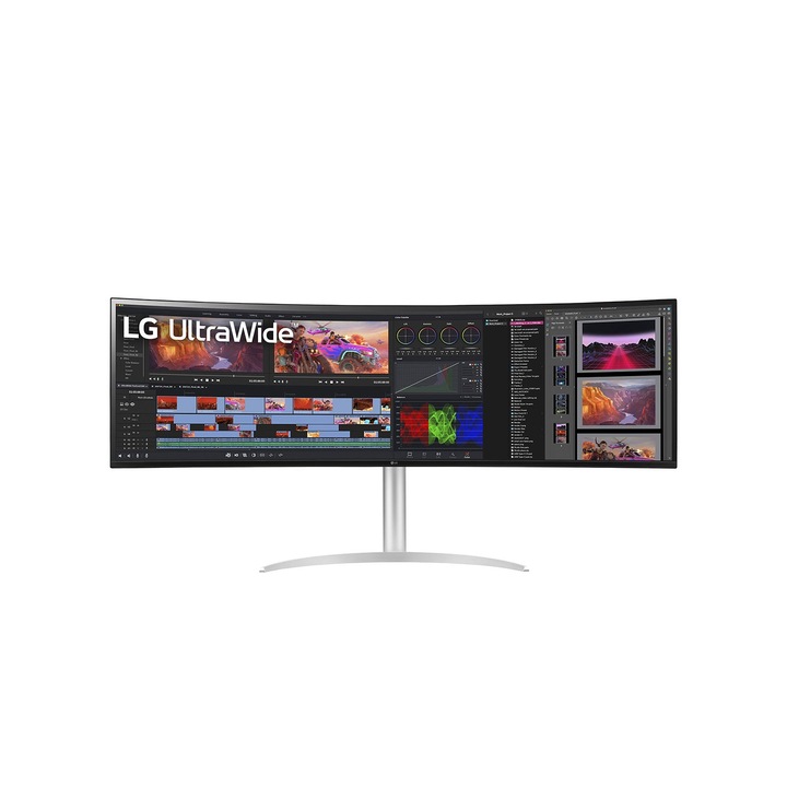 Monitor, LG, 49BQ95C-W, UltraWide Dual Quad HD, fehér