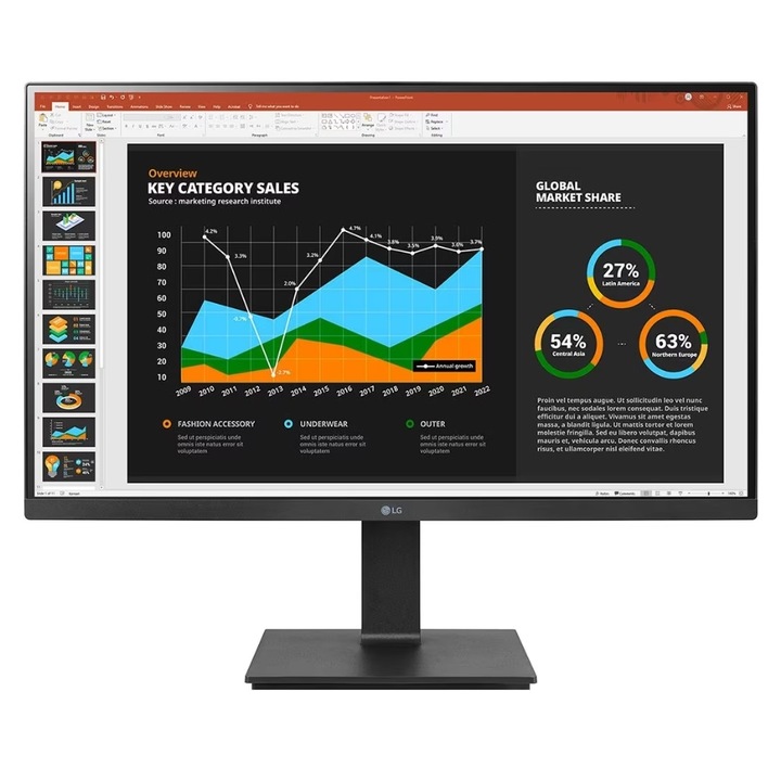 Monitor IPS LED LG 27" 27BQ75QB-B, QHD (2560 x 1440), HDMI, DisplayPort, Boxe, Pivot (Negru)