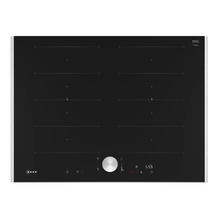 Plita incorporabila Neff T67TTX4L0, control rotativ si touch, Home Connect, negru, 70cm