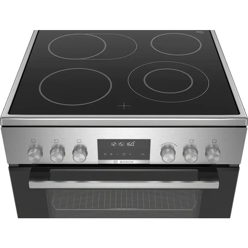 Aragaz Bosch Serie 6 HKS79U250, ceramic/inox, negru argintiu